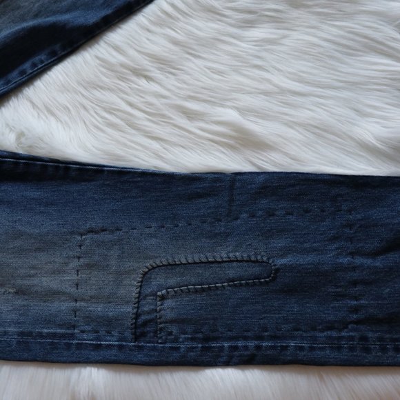 NEW Lowrise Levi's 1967 LOT #505 Straight Jeans 27 Vintage Distressed Patchwork - Picture 5 of 8
